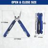 imageWORKPRO 18in1 Multi Tool Pliers Gifts for Men Stainless Steel EDC Multitool with Pocket Knife 2 Safety Locks Belt Clip and Oxford Pouch Utility Multiuse Tool for CampingBlue