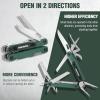 imageWORKPRO 18in1 Multi Tool Pliers Gifts for Men Stainless Steel EDC Multitool with Pocket Knife 2 Safety Locks Belt Clip and Oxford Pouch Utility Multiuse Tool for CampingGreen