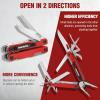 imageWORKPRO 18in1 Multi Tool Pliers Gifts for Men Stainless Steel EDC Multitool with Pocket Knife 2 Safety Locks Belt Clip and Oxford Pouch Utility Multiuse Tool for CampingRed