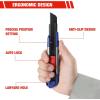 imageWORKPRO 18mm Retractable Utility Knife Heavy Duty Snapoff Box Cutter with 10Piece SK5 Blades for Cartons Cardboard and Boxes Perfect for Office and Home Use
