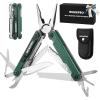 imageWORKPRO 18in1 Multi Tool Pliers Gifts for Men Stainless Steel EDC Multitool with Pocket Knife 2 Safety Locks Belt Clip and Oxford Pouch Utility Multiuse Tool for CampingGreen