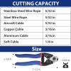 imageWORKPRO Cable Cutter 712 Inch Heavy Duty Wire Rope Cutter Chrome Vanadium Steel Jaw For Hard Wire Ropes Steel Wires And Aircraft Cables