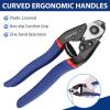 imageWORKPRO Cable Cutter 712 Inch Heavy Duty Wire Rope Cutter Chrome Vanadium Steel Jaw For Hard Wire Ropes Steel Wires And Aircraft Cables