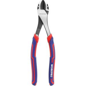 imageWORKPRO 8 Inch High Leverage Diagonal Pliers Wire Cutters Heavy Duty in CRV Steel Diagonal Cutters for Cutting Wires