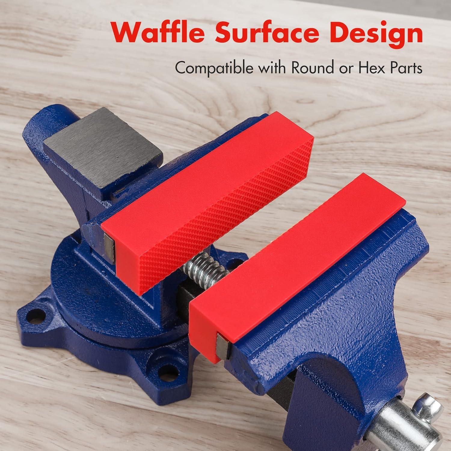 imageWORKPRO 6quot Magnetic Vise Jaw Pads TPU Soft Grips with DualSided VGroove ampamp Flat Design Ideal for Drill Press Bench Clamp Metalworking and Woodworking412