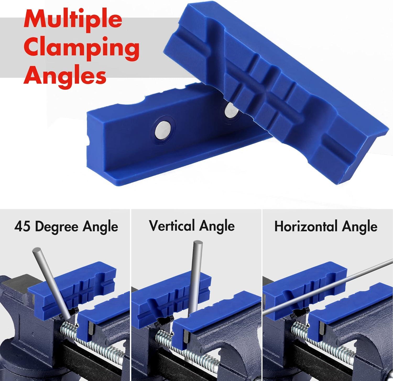 imageWORKPRO 6quot Magnetic Vise Jaw Pads TPU Soft Grips with DualSided VGroove ampamp Flat Design Ideal for Drill Press Bench Clamp Metalworking and Woodworking412