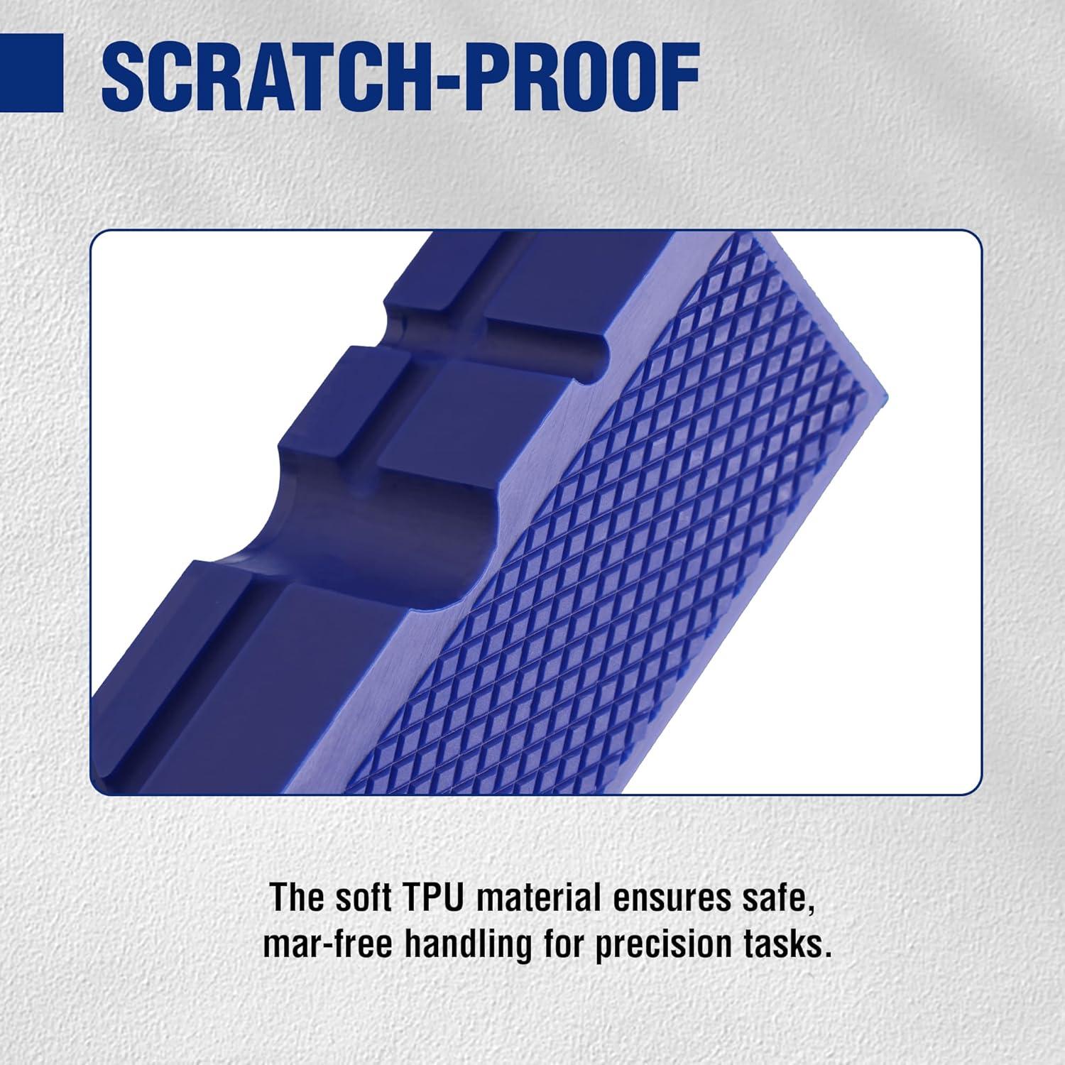 imageWORKPRO 6quot Magnetic Vise Jaw Pads TPU Soft Grips with DualSided VGroove ampamp Flat Design Ideal for Drill Press Bench Clamp Metalworking and Woodworking6