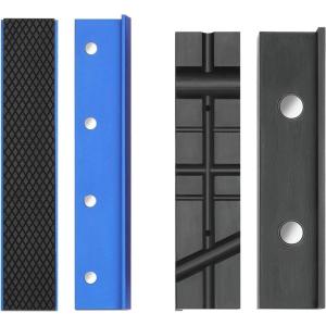 imageWORKPRO 2Pair Vise Jaw Pads 6 inch ampamp 55 inch Magnetic Vice Jaw Covers Protectors 512 inch MultiGroove Jaw Pads and 6 inch Aluminum Pads Set