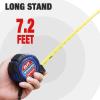 imageWORKPRO 25FT Tape Measure 18 Fractions Easy Read Measuring Tape Retractable Nylon Coating Measurement Tape Accuracy 132 Magnetic Hook Belt Clip Rubber Protective CasingBlue