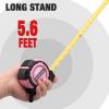 imageWORKPRO 25FT Tape Measure 18 Fractions Easy Read Measuring Tape Retractable Nylon Coating Measurement Tape Accuracy 132 Magnetic Hook Belt Clip Rubber Protective CasingPink