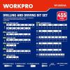 imageWORKPRO 455Piece Drill Bit Set and Screwdriver Bit Set Titanium Twist Drill Bits Drywall Screws with Double Sided Storage Case for Wood Metal Plastic Concrete Masonry455 PCS