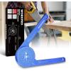 imageWORKPRO Aluminum Miter Saw Protractor 73 Inch Angle Finder Featuring Precision Laser Engraved Scales for Inside and Outside Corner Carpenters Plumbers and All Building Trades 360 Rotation Blue