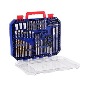 imageWORKPRO 455Piece Drill Bit Set and Screwdriver Bit Set Titanium Twist Drill Bits Drywall Screws with Double Sided Storage Case for Wood Metal Plastic Concrete Masonry455 PCS