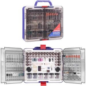 imageWORKPRO 530Piece Rotary Tool Accessory Kit Rotary Tool Bits for Easy Cutting Grinding Sanding Polishing Cleaning Drilling Carving and Engraving530Piece Rotary Tool Attachments