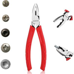 imageWORKPRO 65quot Linesman S Screw Extractor PliersCombination Pliers with Unique Nonslip Jaws Stripped Screw Remover Tool Lineman Plier for Quickly Removal of Damaged or Rusted Fasteners