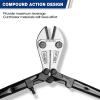 imageWORKPRO 14Inch Bolt Cutter TriMaterial Handle with Comfort Grip Chrome Molybdenum Steel Blade for Rods Bolts Rivets Wires Cables and ChainsRegular 14