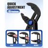 imageWORKPRO Mini Water Pump Pliers 4Inch Groove Joint Pliers Fast Adjustable Tongue and Groove Pliers with 15Position PushLock VJaw for MultiSurface Grip Ideal for Tight Spaces and Versatile UseBlack