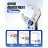 imageWORKPRO Mini Water Pump Pliers 4Inch Groove Joint Pliers Fast Adjustable Tongue and Groove Pliers with 15Position PushLock VJaw for MultiSurface Grip Ideal for Tight Spaces and Versatile UseSliver