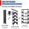 imageWORKPRO 5Tier Folding Shelf NoAssembly Metal Storage Rack with Wheels 750 lbs Capacity with Leveling Feet Collapsible Shelving Unit for Kitchen Pantry Bathroom ampamp Closet Organization5Tier