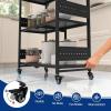imageWORKPRO 5Tier Folding Shelf NoAssembly Metal Storage Rack with Wheels 750 lbs Capacity with Leveling Feet Collapsible Shelving Unit for Kitchen Pantry Bathroom ampamp Closet Organization5Tier
