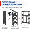 imageWORKPRO 5Tier Folding Shelf NoAssembly Metal Storage Rack with Wheels 750 lbs Capacity with Leveling Feet Collapsible Shelving Unit for Kitchen Pantry Bathroom ampamp Closet Organization4Tier