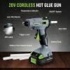 image:imageWORKPRO 20V Cordless Hot Melt Glue Gun Kit 20 Ah Liion Battery Powered Rechargeable Full Size Hot Glue Gun 45S Fast Preheating Heavy Duty Wireless Glue Gun with 12 Pcs Glue Sticks for DIY amp Craft
