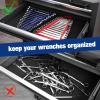 image:imageWORKPRO 2Pack Magnetic Wrench Organizer 12Piece Wrench Holder Set for Tool Box Drawer Wrenches Rack Tool Trays SAE14  1516 and Metric6mm24mmGripper reverse wrench organizer2PC