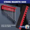 image:imageWORKPRO 2Pack Magnetic Wrench Organizer 12Piece Wrench Holder Set for Tool Box Drawer Wrenches Rack Tool Trays SAE14  1516 and Metric6mm24mmWall mount wrench organizer2PC