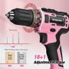image:imageWORKPRO 4Piece Pliers Set with 20V Pink Cordless Drill Driver and Home Tool Set