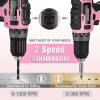 image:imageWORKPRO 4Piece Pliers Set with 20V Pink Cordless Drill Driver and Home Tool Set