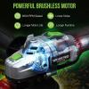 image:imageWORKPRO Cordless Angle Grinder 20V Brushless Grinder with 40Ah Battery and Fast Charger 412 Inch Dics