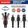 image:imageWORKPRO Impact Grade Socket Adapter Set BasicSwivelLong 14 38 amp 12 Drive Extension Driver Bit With Case for Power Drill to High Torque Impact Wrench 9PCS