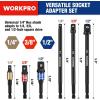 image:imageWORKPRO Impact Grade Socket Adapter Set BasicSwivelLong 14 38 amp 12 Drive Extension Driver Bit With Case for Power Drill to High Torque Impact Wrench 9PCS