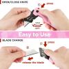 image:imageWORKPRO Pink Cordless 20V Lithiumion Drill Driver Set and Folding Utility Knife with 10 Extra Blades  Pink Ribbon