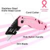 image:imageWORKPRO Pink Cordless 20V Lithiumion Drill Driver Set and Folding Utility Knife with 10 Extra Blades  Pink Ribbon