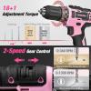 image:imageWORKPRO Safety Work Gloves amp WORKPRO Pink Home Tool Kit with Drill 157PCS Pink Tool Set with 20V Cordless Lithiumion Drill Gun Basic Drill Sets C