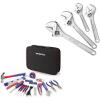 image:imageWORKPRO 100 Piece Kitchen Home Tool Kit Drawer Household Hand Tool Set with Easy Carrying Pouch amp 4piece Adjustable Wrench Set Forged Heat Treated Chromeplated 6inch 8inch 10inch 12inch