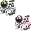 image:imageWORKPRO 157PCS Home Tool Set with 20V Power Drill Pink amp WORKPRO 157PCS Home Tool Set with 20V Power Drill Green