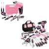 image:imageWORKPRO 157PCS Home Tool Set with 20V Power Drill amp WORKPRO 18 PCS Tool Set with 37V Rotatable Electric Screwdriver Pink