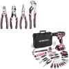 image:imageWORKPRO 4Piece Pliers Set with 20V Pink Cordless Drill Driver and Home Tool Set