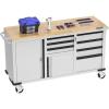 image:imageWORKPRO 62 Rolling Tool Chest Heavy Duty Mobile Tool Storage Cabinet with 7Drawer amp 2Door Power Strip Locking System 1000 LBS Capacity Rolling Cabinet for Garage Kitchen amp Warehouse