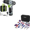 image:imageWORKPRO Cordless Drill Driver Kit and 100 Piece Kitchen Drawer Household Hand Tool Set