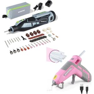 image:imageWORKPRO 12V Cordless Rotary Tool Kit amp WORKPRO 36V Cordless Hot Glue Gun