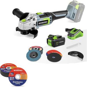 image:imageWORKPRO 20V Cordless Angle Grinder Kit with Extra 20pack CutOff Wheels