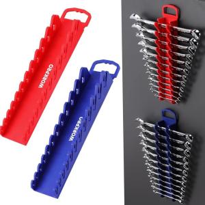 image:imageWORKPRO 2Pack Magnetic Wrench Organizer 12Piece Wrench Holder Set for Tool Box Drawer Wrenches Rack Tool Trays SAE14  1516 and Metric6mm24mmGripper magnetic wrench organizer2PC