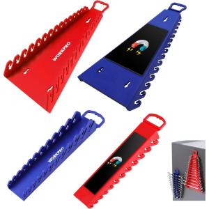 image:imageWORKPRO 2Pack Magnetic Wrench Organizer 12Piece Wrench Holder Set for Tool Box Drawer Wrenches Rack Tool Trays SAE14  1516 and Metric6mm24mmGripper wrench organizer4PC