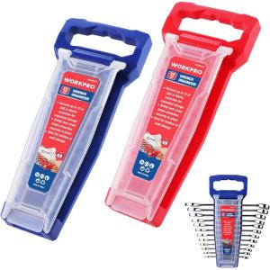 image:imageWORKPRO 2Pack Magnetic Wrench Organizer 12Piece Wrench Holder Set for Tool Box Drawer Wrenches Rack Tool Trays SAE14  1516 and Metric6mm24mmPlastic wrench organizer2PC