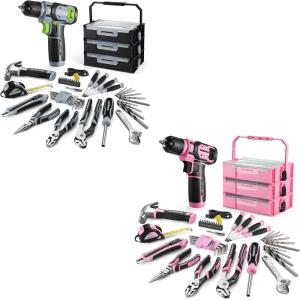 image:imageWORKPRO 43PCS Cordless Drill Driver with 8V Lithium  Pink amp WORKPRO 43PCS Cordless Drill Driver with 8V Lithium  Green