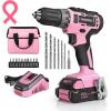 image:imageWORKPRO 12V Cordless Rotary Tool Kit amp WORKPRO 20V Pink Cordless Drill Driver Set