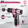 image:imageWORKPRO 8V Cordless Drill Driver Set with 53pcs Bit Set amp WORKPRO 43PCS Pink Tool Set with 8V Power Drill and Bits Pink